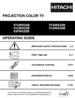 Hitachi 43FWX20B 51GWX20B 51UWX20B TV Operating Manual